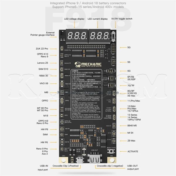 کیت شارژر و شوک باطری مکانیک F918